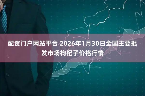 配资门户网站平台 2026年1月30日全国主要批发市场枸杞子价格行情